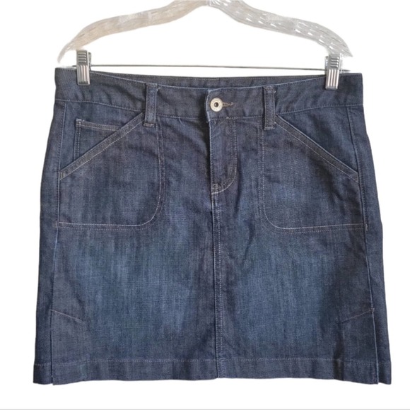 Calvin Klein Dresses & Skirts - Calvin Klein Dark Wash Mini Jean Skirt Size 8